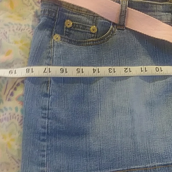 Silver kiss jean mini skirt w/belt - Picture 2 of 6